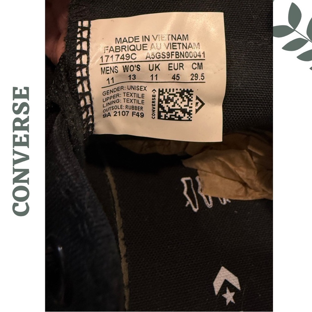 Converse All Star Black Low-Top Sneakers | Men’s 11 - Picture 9 of 10